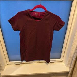 Athleta Burgundy Short Sleeve Top